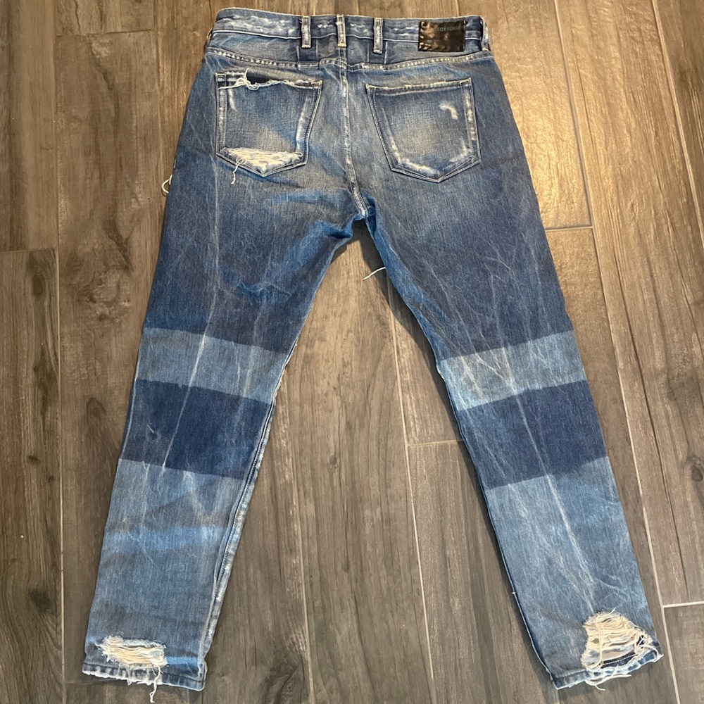 Tortoise Denim Studded Distressed RARE Blue Button Fly Women's Size 26